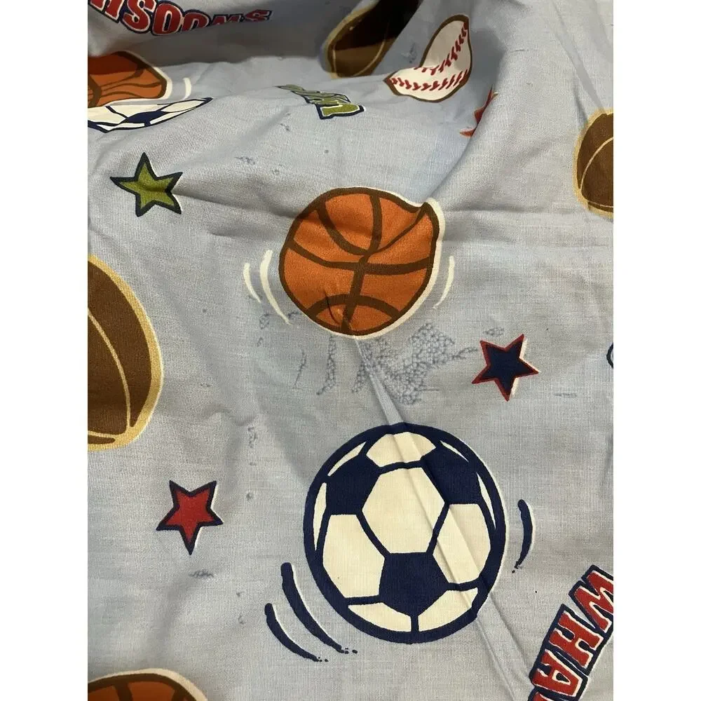 Circo Twin Sheet Set Full Fitted Pillowcase Sham Blue Sports Theme Kids Room